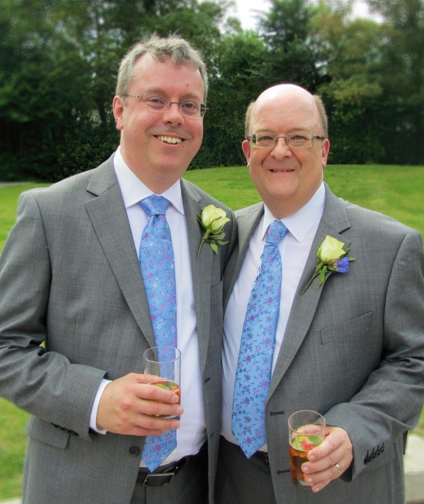 Steve (left) and David on their wedding day