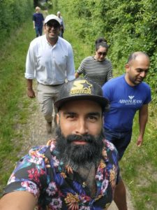 Vishal and friends on a walk