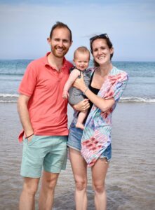 Victoria, Jon and Theodore at the beach.
