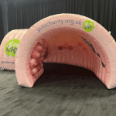 A photo of Colin, the giant inflatable colon