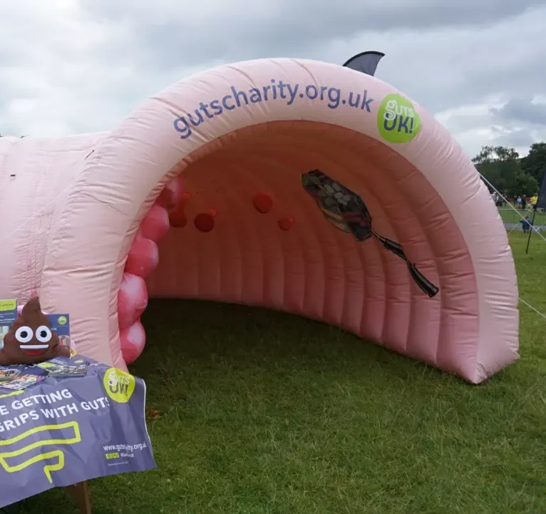 Colin the inflatable colon at an outdoor event