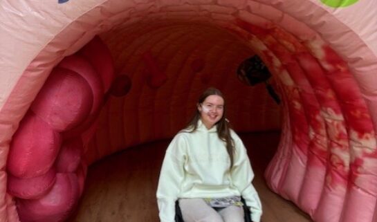 Guts UK supporter, Lucy, pictured at a recent event held in Glasgow.