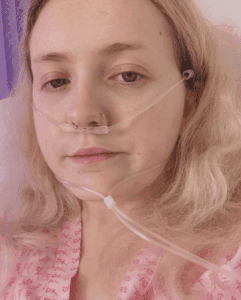 Angel receiving hospital treatment.