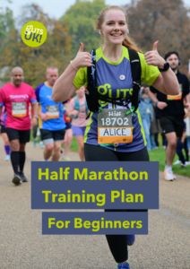 Front cover of Guts UK half marathon training for beginners guide.