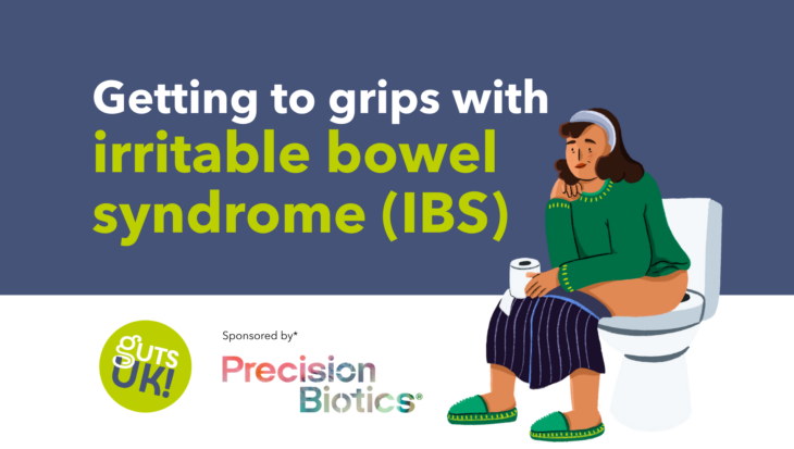 A graphic promoting Guts UK's IBS webinar.