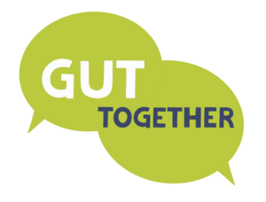 Two speech bubbles with the words Gut Together inside.