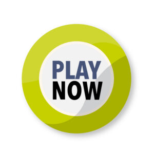 A green lottery ball, with text in the middle reading 'PLAY NOW'