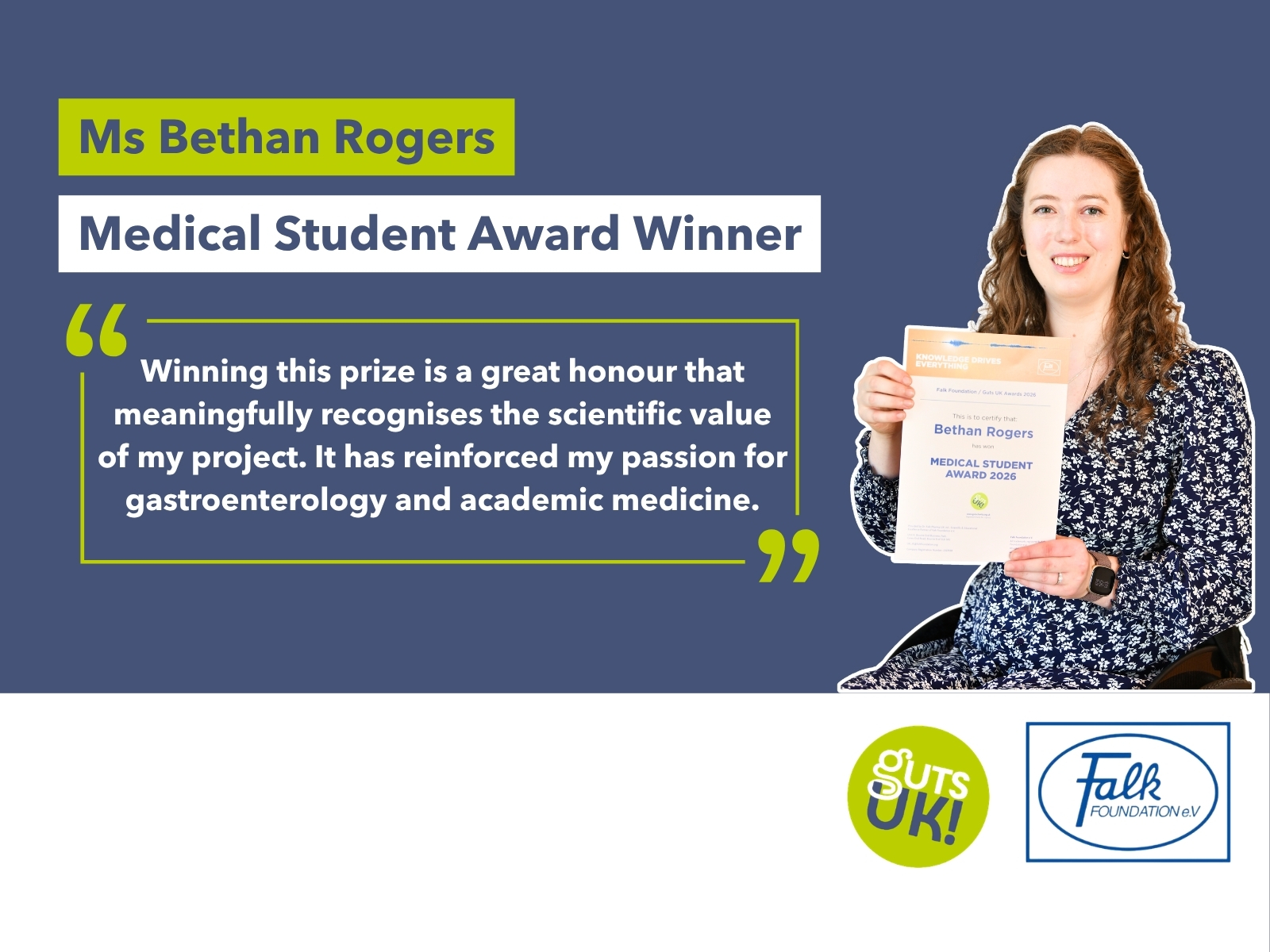 MEDICAL STUDENT AWARD WINNER: Bethan