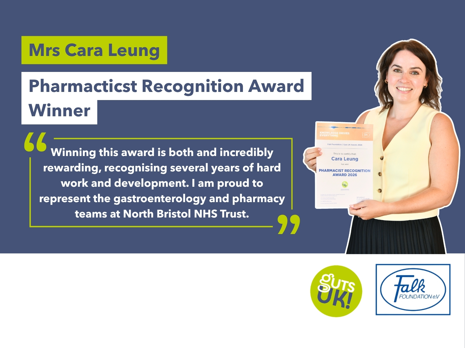 Pharmacticst Recognition Award Winner: Cara Leung