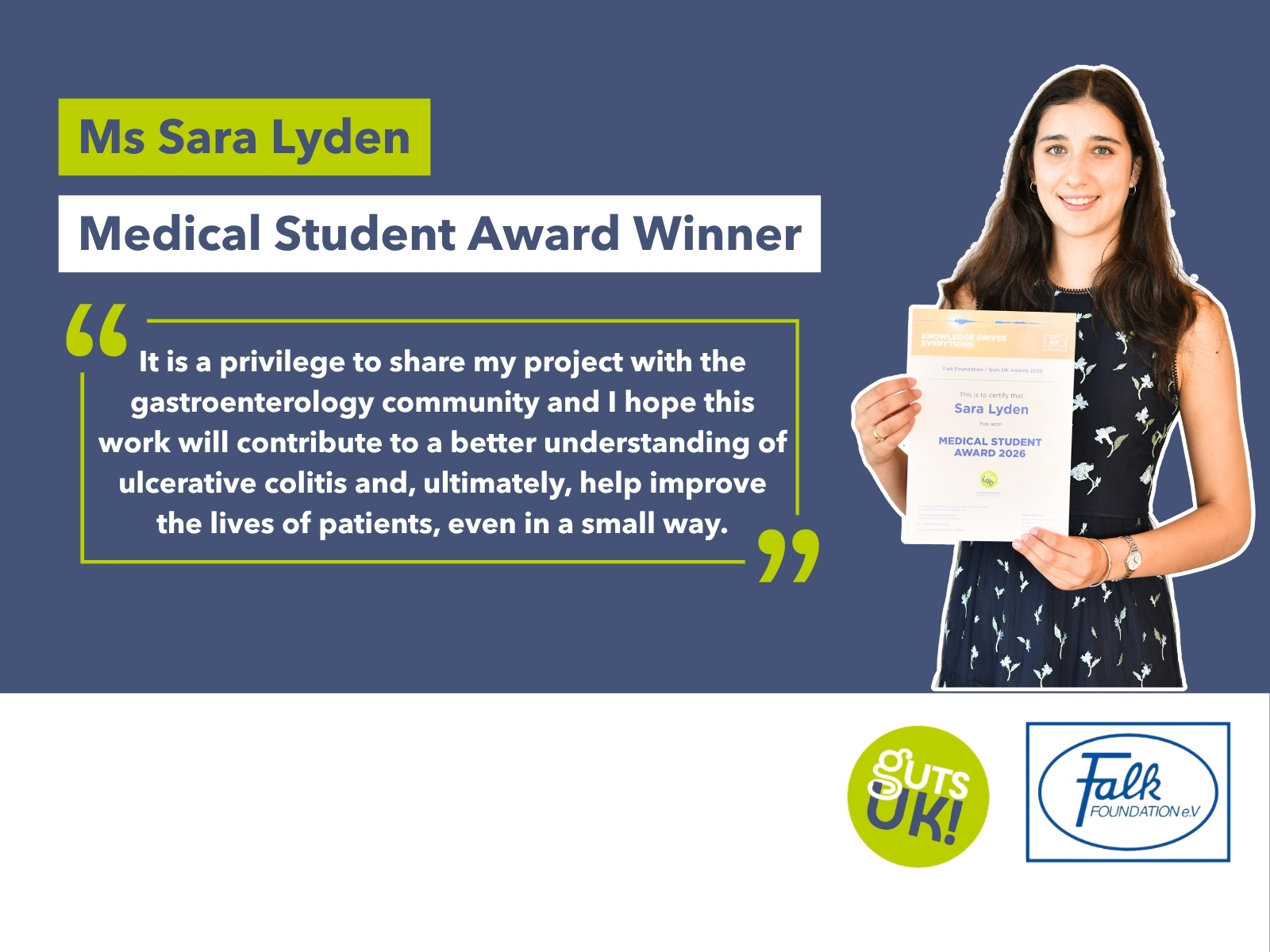 Medical student award winner: Sara Lyden
