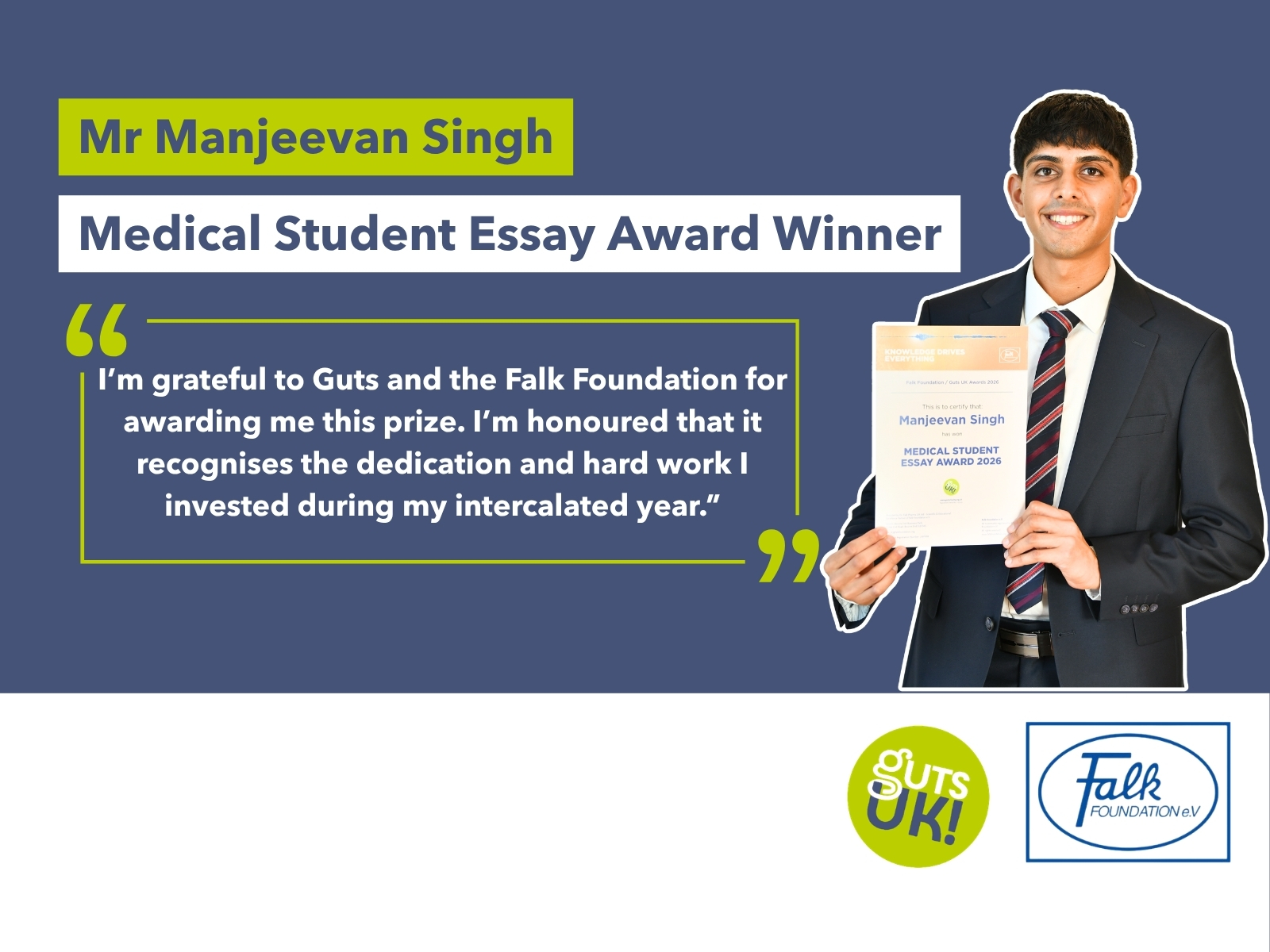 MEDICAL STUDENT ESSAY AWARD WINNER: Mr Manjeevan Singh