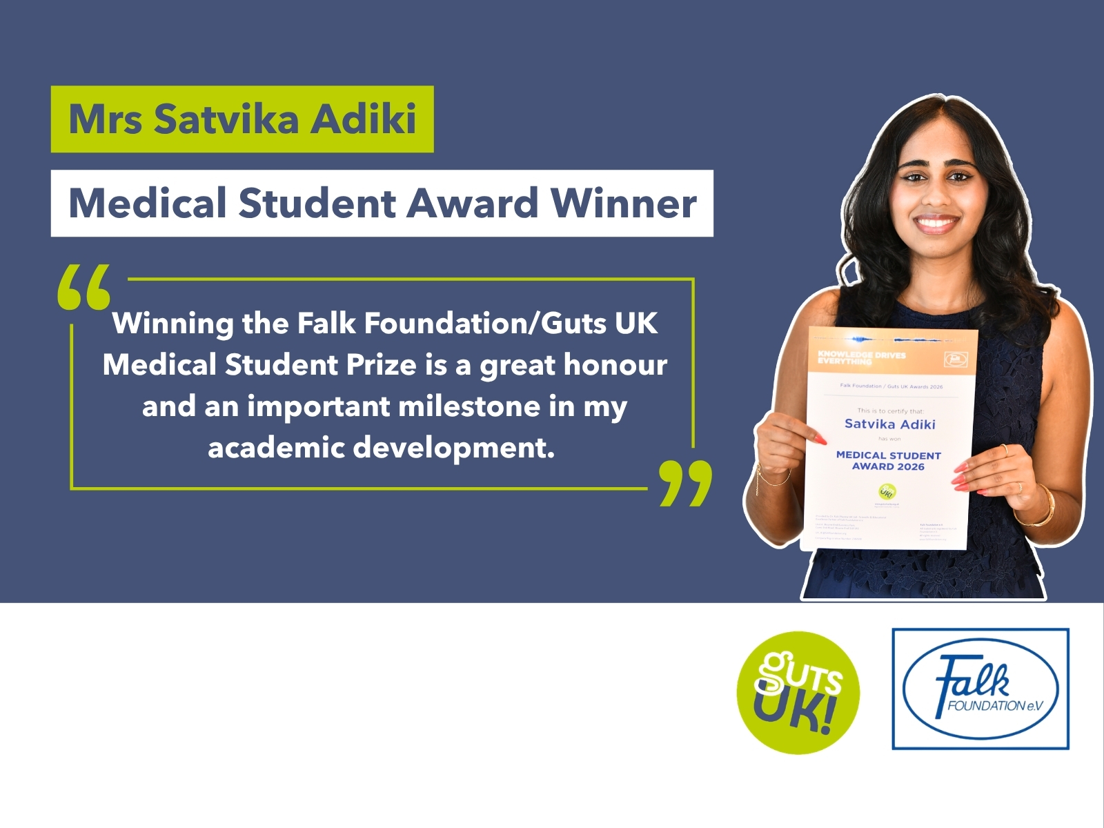 MEDICAL STUDENT AWARD WINNER: Satvika