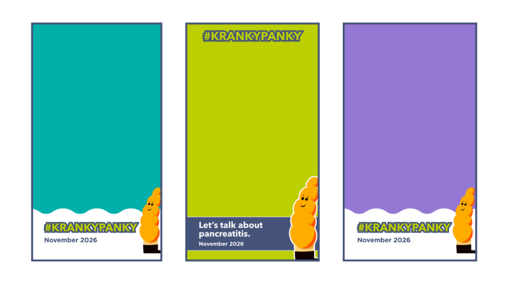 Three examples of Guts UK Kranky Panky Instagram story templates